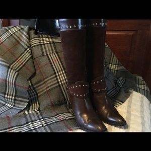 Leather and Suede boots heel boots